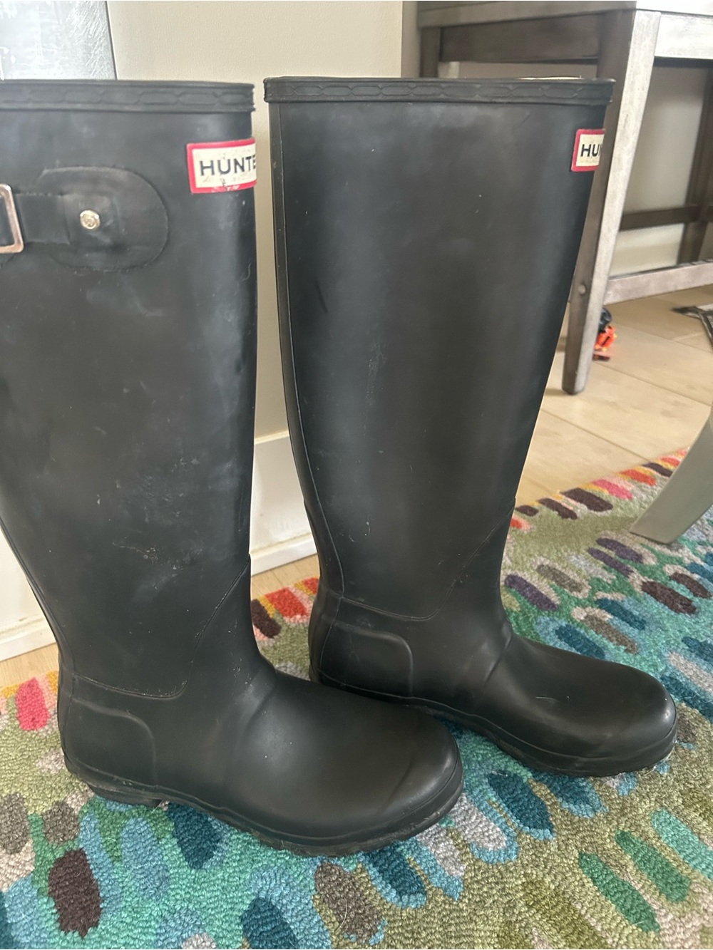 Hunter Black Tall Rain Boots - Picture 5 of 10
